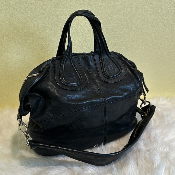 💯 Authentic GIVENCHY Nightingale Black 2way Leather Handbag🍀 - Picture 3 of 13